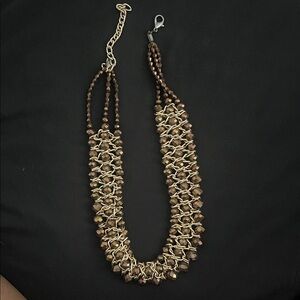 Vintage Brown and Gold Layering Necklace